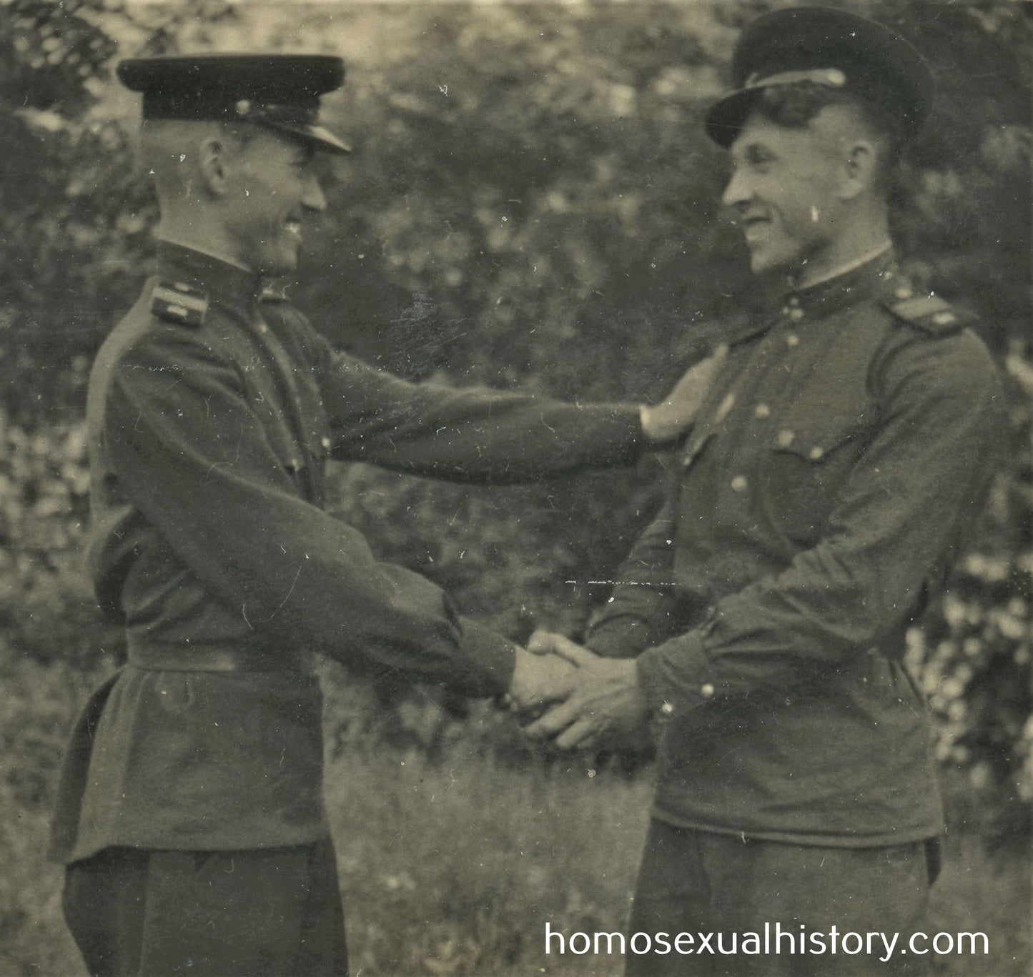 Bulgaria 1930s. Two soldiers Affectionate