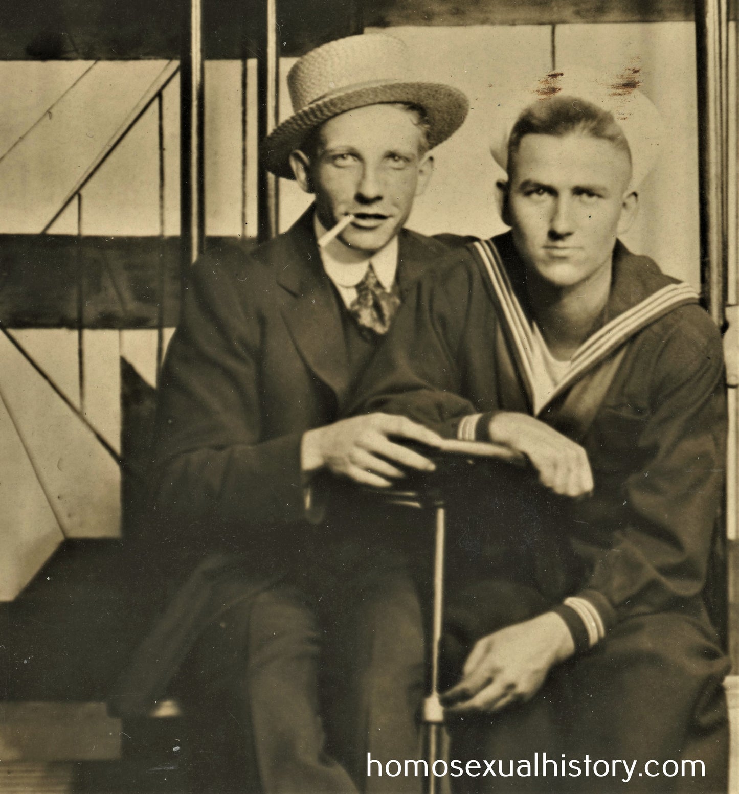 USA - Military. 1930s. Sailor and civilian. Gay interest