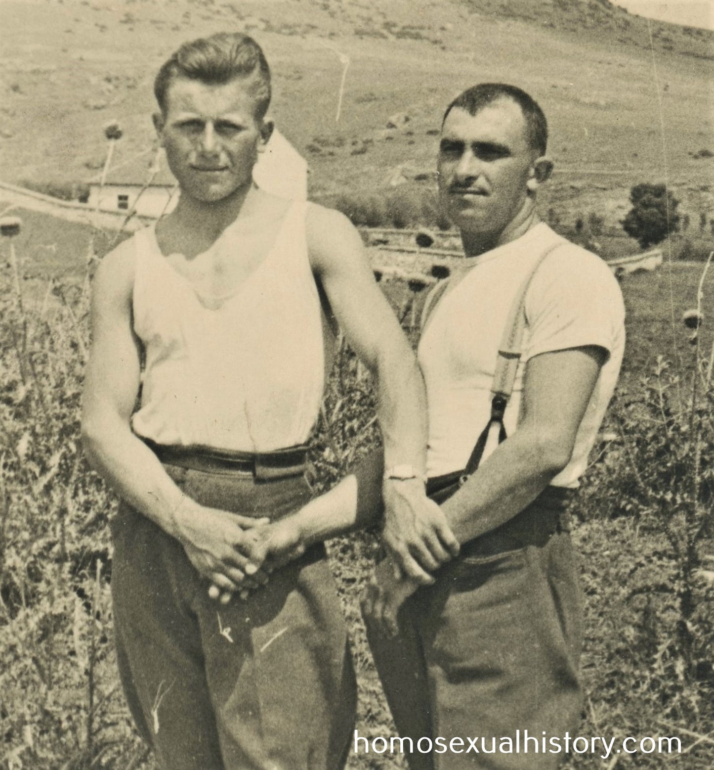 Bulgaria 1915.  Two soldiers hold hands