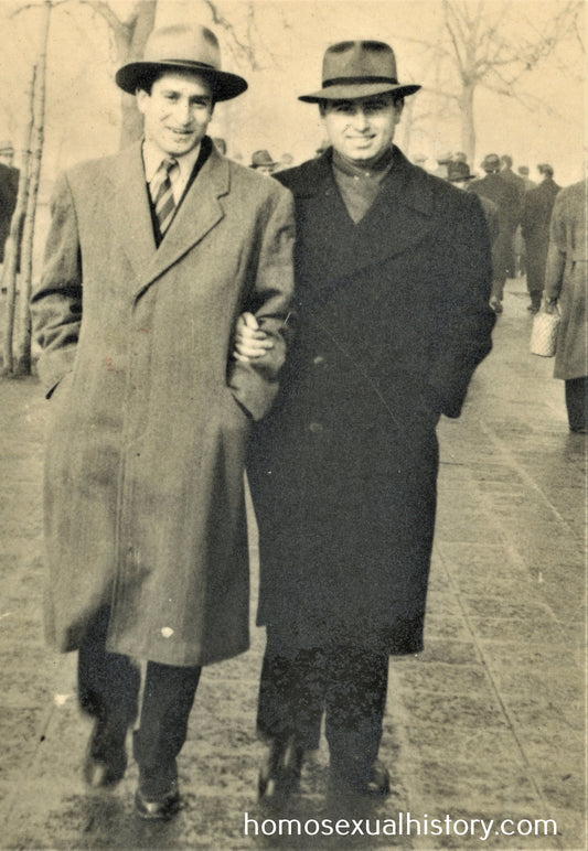 Bulgaria 1930s Street scene. two men arm in arm