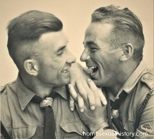 Germany - Military 1938. Two close military men. Male affection